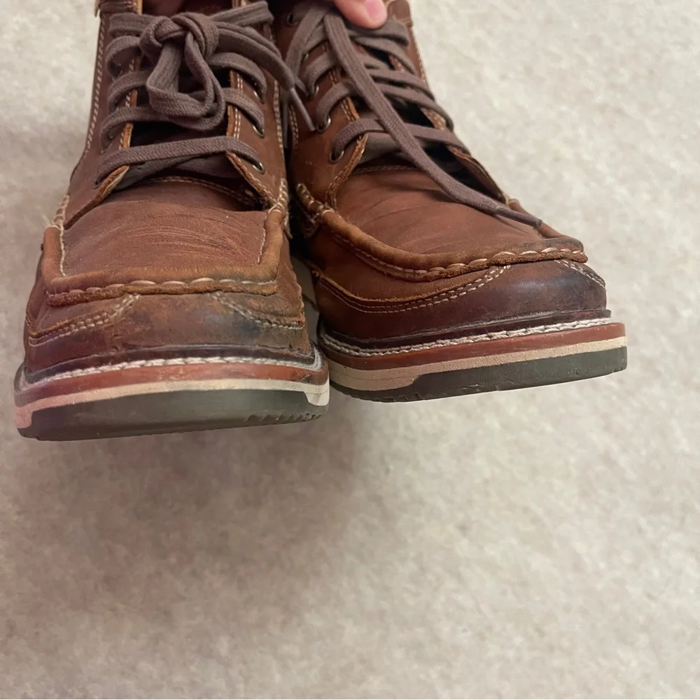 Ariat Lookout Moc Toe Lace Up Brown Leather Lace Up Work Boots Men’s Size 12D